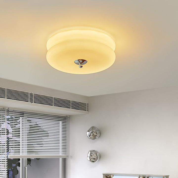 Vintage lampa sufitowa LED retro, chromowana, idealna do jadalni. Stylowe oświetlenie wnętrz.