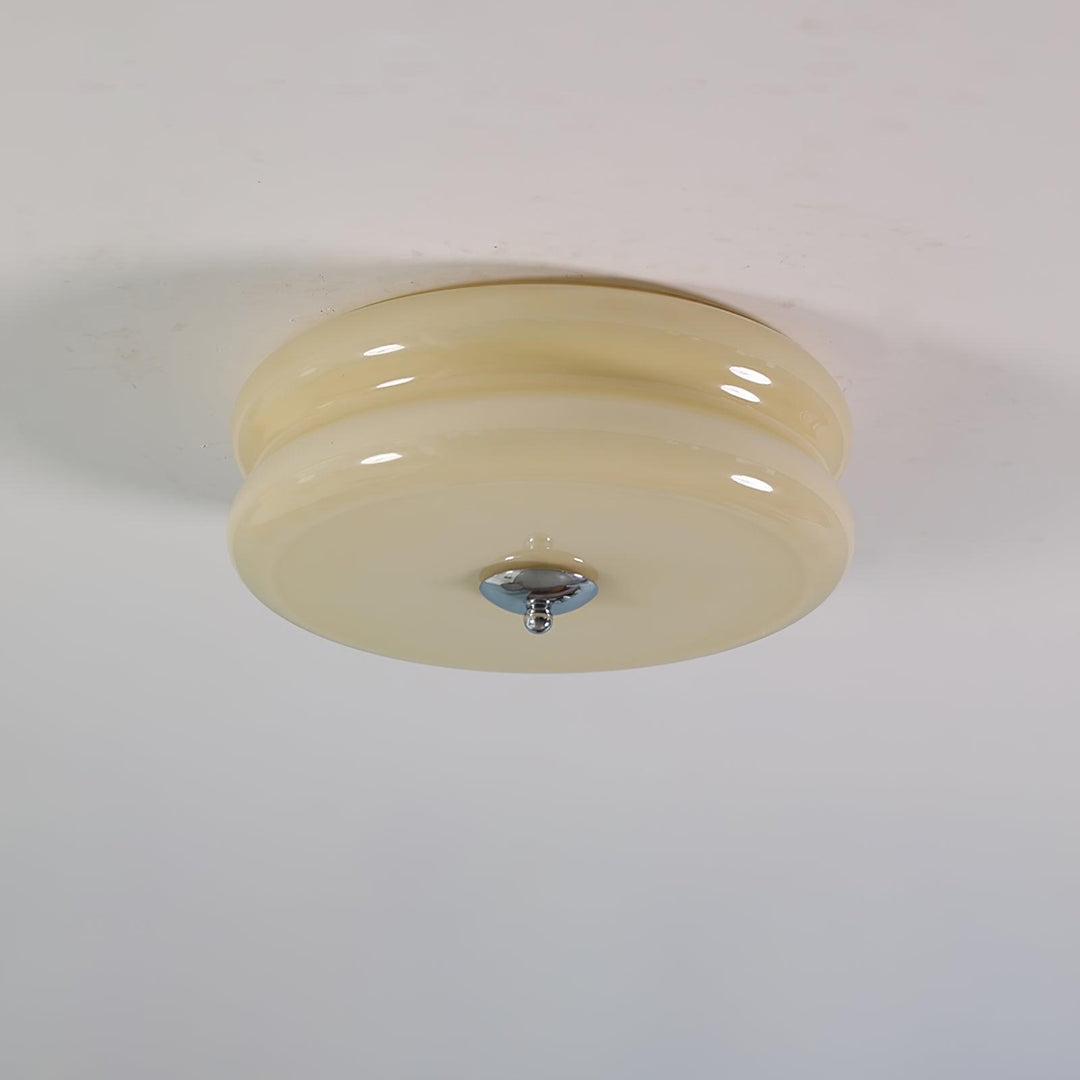Chromowana lampa sufitowa Art Déco LED, do jadalni. Designerskie oświetlenie z ciepłym światłem.