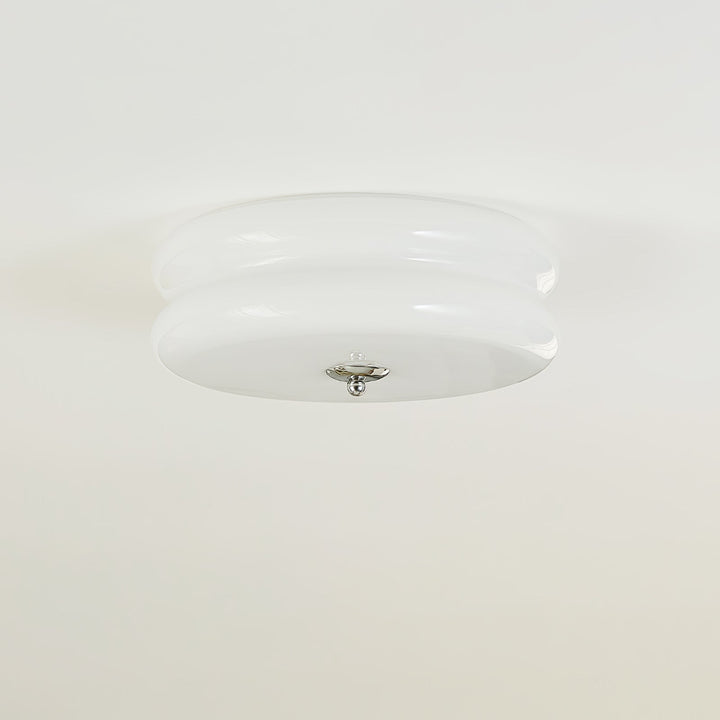 Designerska lampa sufitowa retro LED, złota, z ciepłym światłem. Oświetlenie Art Déco.