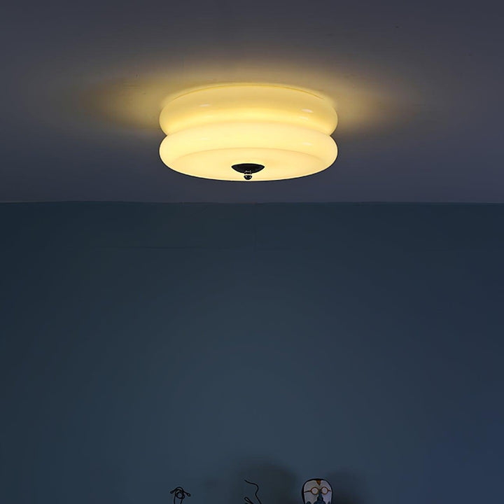 Chromowana lampa sufitowa LED w stylu retro, z zimną bielą. Nowoczesna lampa do salonu.