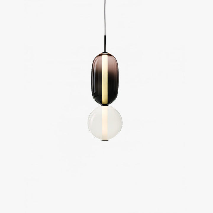 Nowoczesna lampa sufitowa z metalu i akrylu, efekt szkła cukrowego.