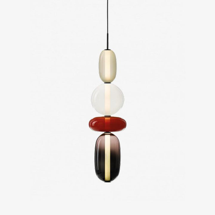 Designerska lampa sufitowa z cukrowego szkła, eleganckie oświetlenie.