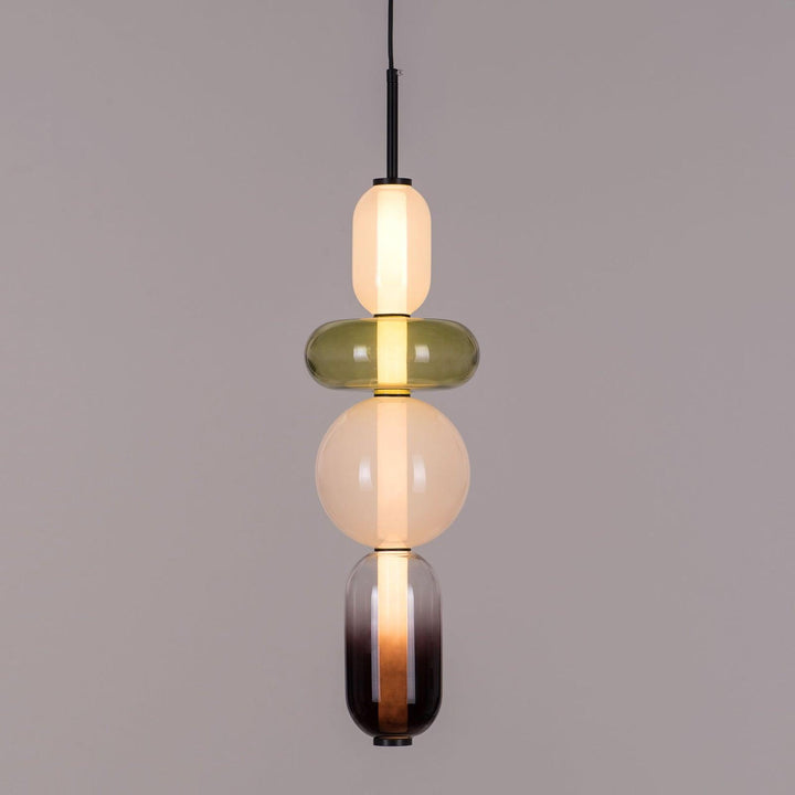 Stylowa lampa sufitowa z efektem cukrowego szkła, akrylowa, metalowa.