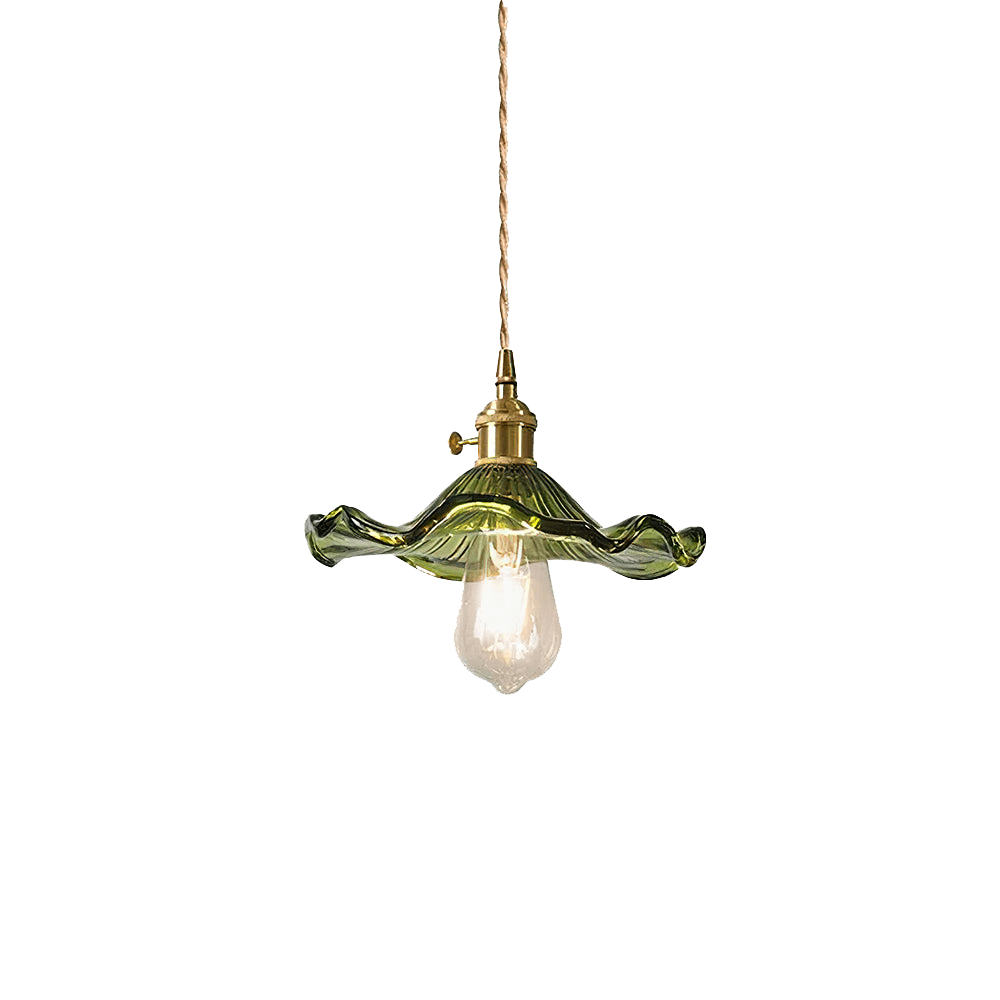 Lampa sufitowa Hibiskus, kwiatowa z naturalnym motywem, szklana, nowoczesne oświetlenie dla salonu.