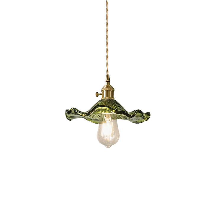 Lampa sufitowa Hibiskus, kwiatowa z naturalnym motywem, szklana, nowoczesne oświetlenie dla salonu.