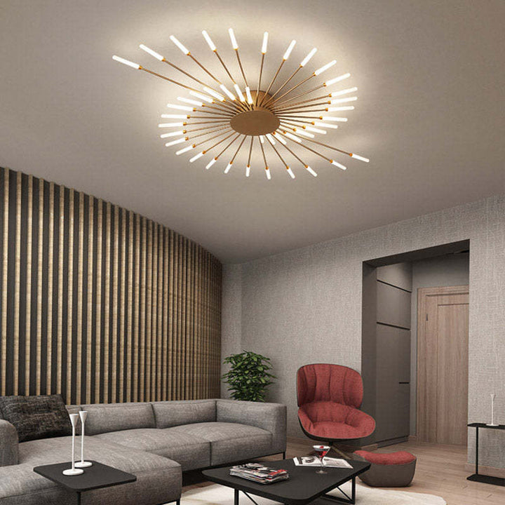 Lampa sufitowa LED metalowa, ściemnialna. Industrialny design, idealna do sypialni.
