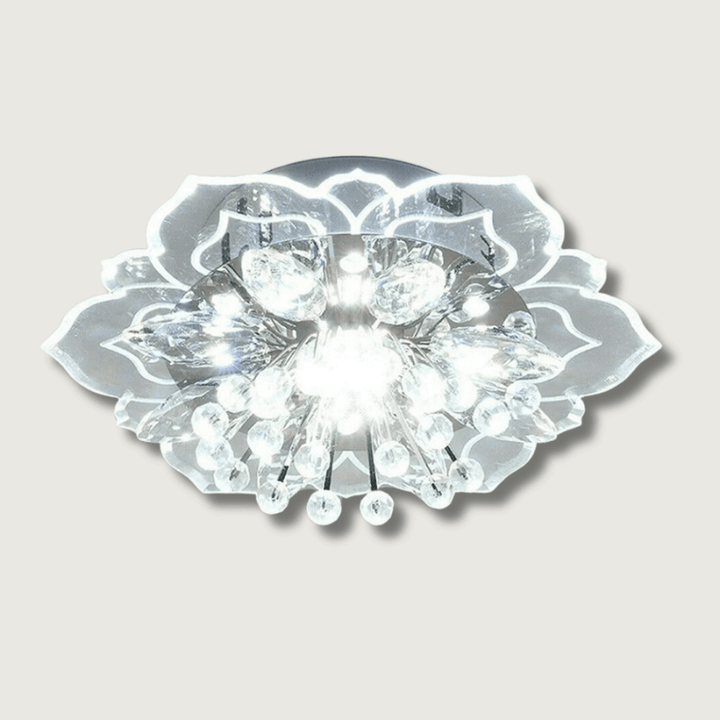 Lampa sufitowa LED kryształowy kwiat, nowoczesna i elegancka ozdoba do salonu.