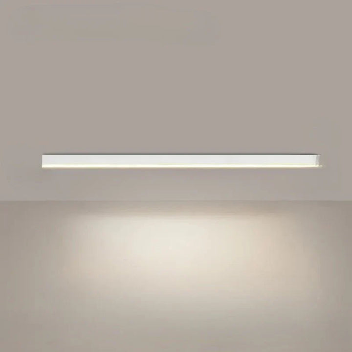 Minimalistyczna lampa sufitowa LED, listwa liniowa czarna, idealna do wnętrz skandynawskich i loftowych.
