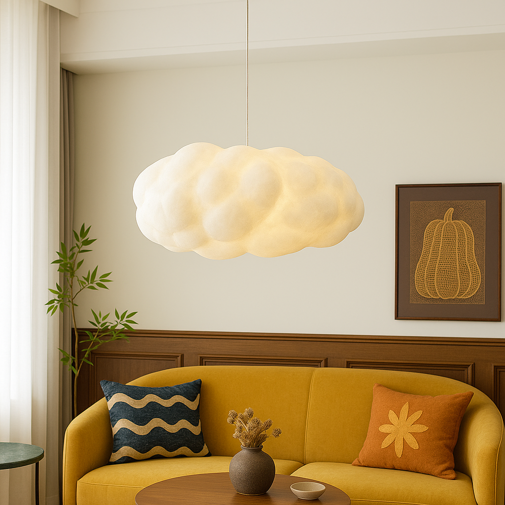 Lampa sufitowa LED w kształcie chmury, nowoczesna regulowana do salonu, sypialni. Stylowe oświetlenie wnętrza.