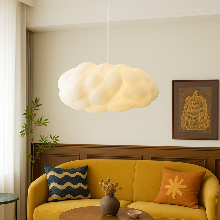 Lampa sufitowa LED w kształcie chmury, nowoczesna regulowana do salonu, sypialni. Stylowe oświetlenie wnętrza.
