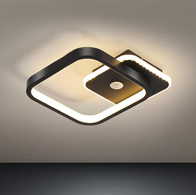 Designerska lampa sufitowa LED z czujnikiem ruchu. Nowoczesny element inteligentnego domu.