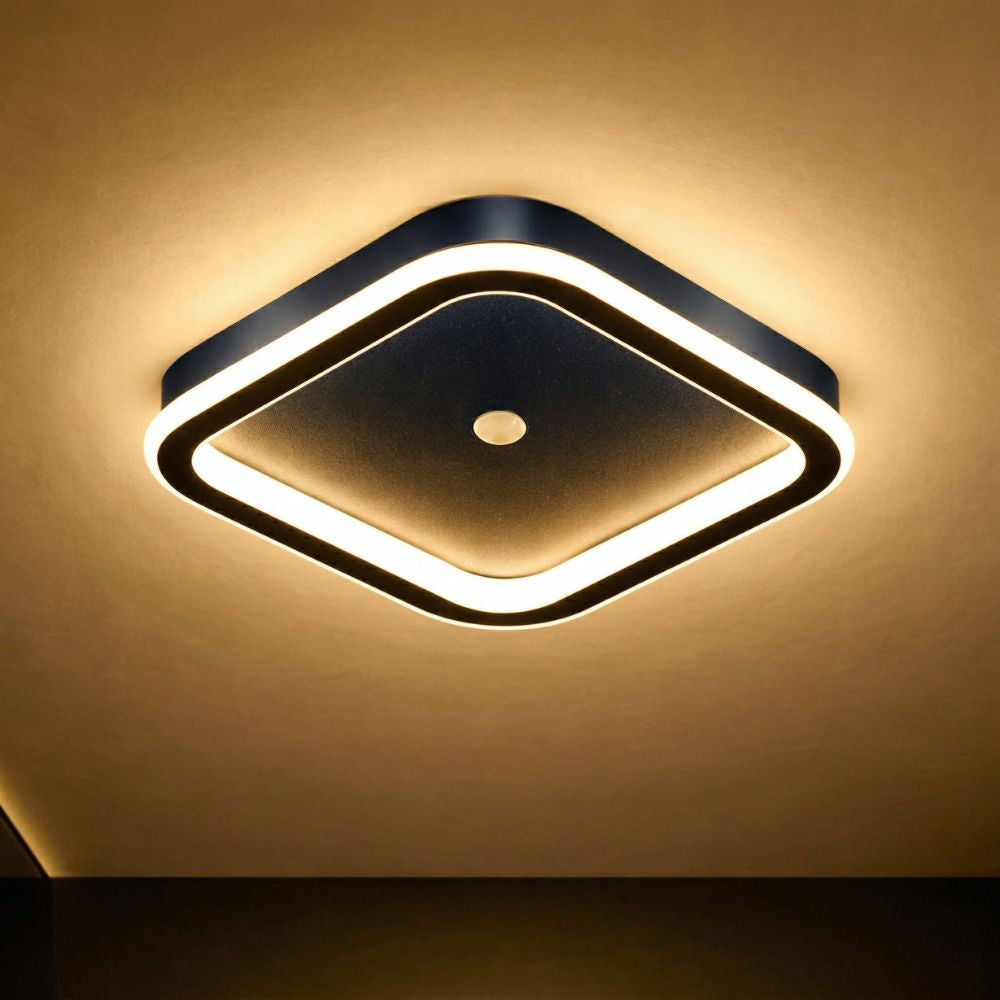 Włączająca się automatycznie lampa sufitowa LED z czujnikiem ruchu. Bezdotykowe oświetlenie domu.