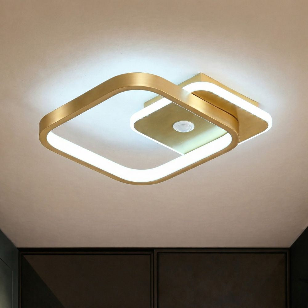 Trwała lampa sufitowa LED z czujnikiem ruchu. Długotrwałe, bezobsługowe oświetlenie inteligentne domu.