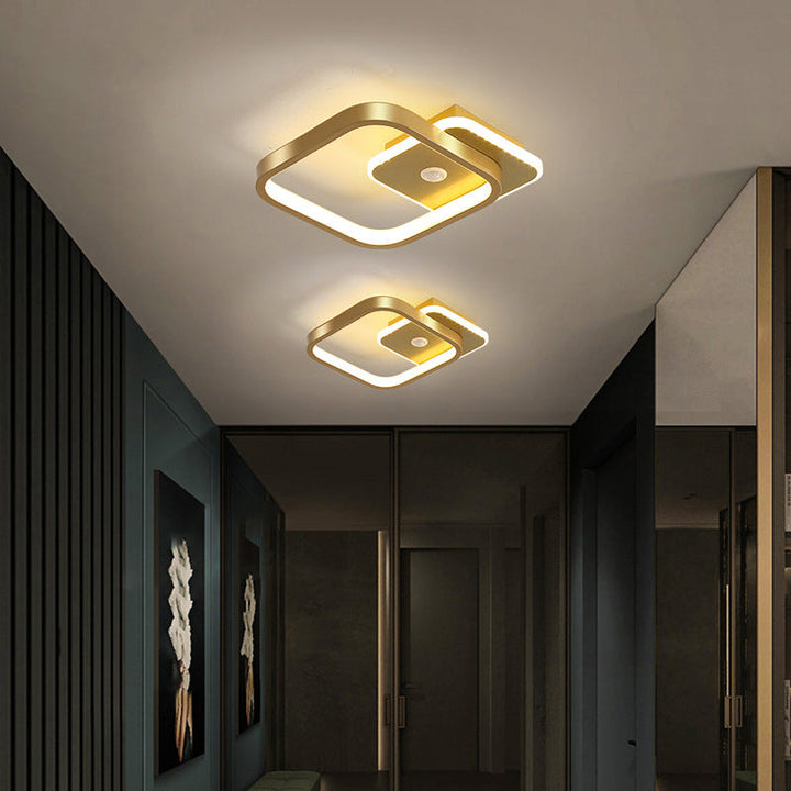 Nowoczesna lampa sufitowa LED z sensorem PIR. Eleganckie oświetlenie inteligentne do łazienki i domu.