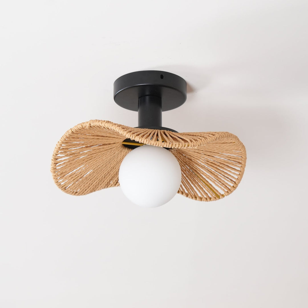 Lampa Tilda do wnętrz. Stylowa, z liny konopnej i szklanych kloszy, dekoracyjna.