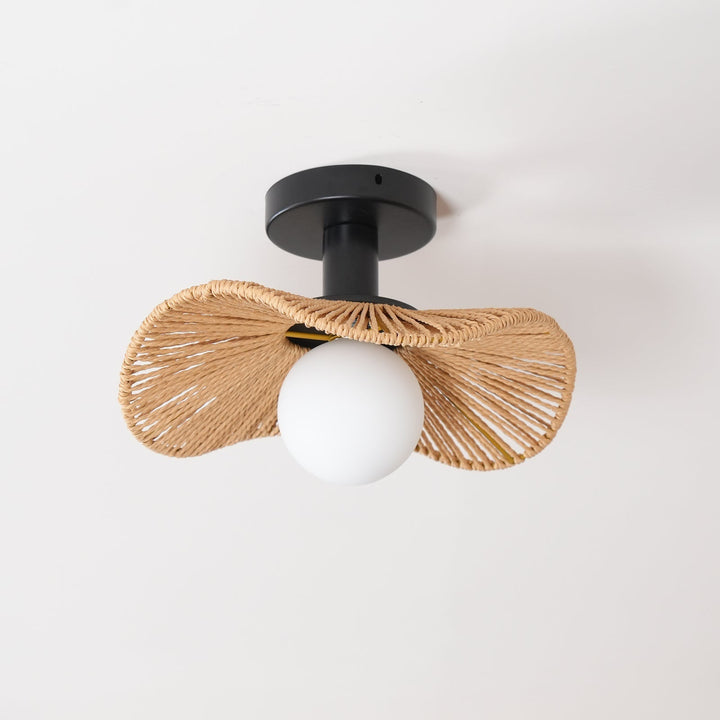Lampa Tilda do wnętrz. Stylowa, z liny konopnej i szklanych kloszy, dekoracyjna.