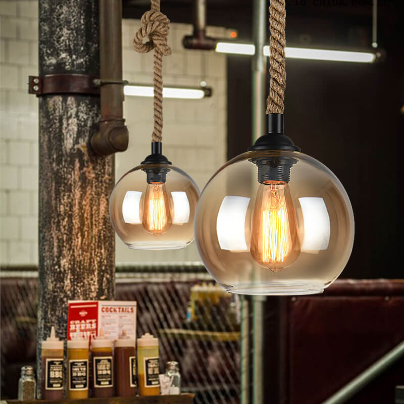 Lampa wisząca kula retro, uniwersalne oświetlenie do sypialni, salonu, przedpokoju.