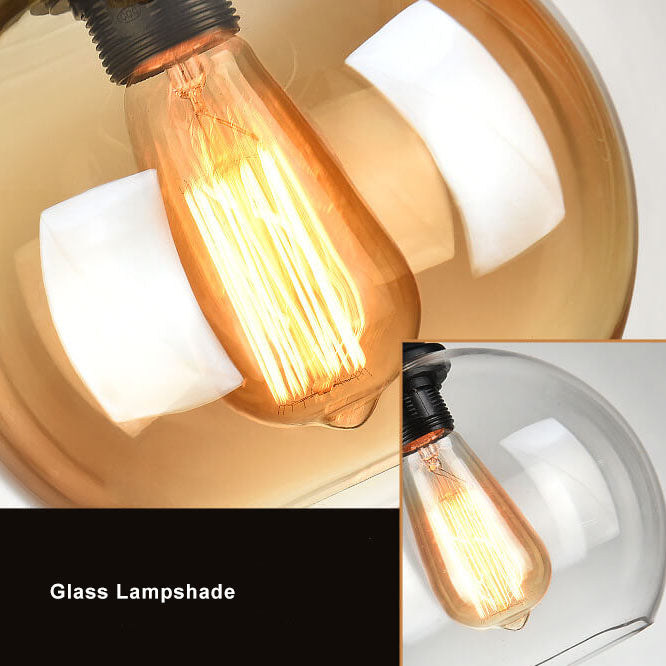 Estetyczna lampa wisząca kula retro, oświetlenie sufitowe, idealna do wnętrz vintage.