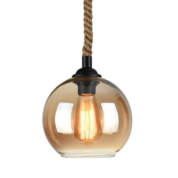 Lampa wisząca kula retro, oświetlenie sufitowe, nowoczesny design, szklana.