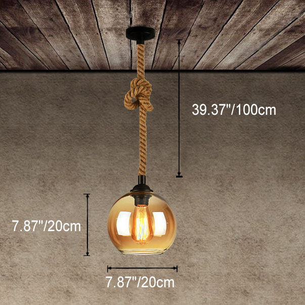 Kula lampa wisząca retro, stylowe oświetlenie sufitowe do wnętrz.