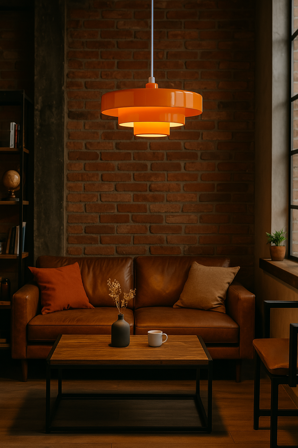 Metalowa lampa wisząca LED w stylu retro, czarna, do jadalni. Designerskie oświetlenie vintage.