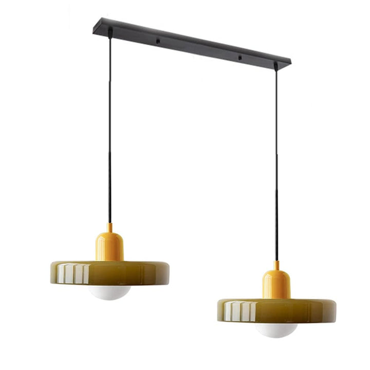 Lampa wisząca podwójna, styl nowoczesny, do jadalni i salonu.