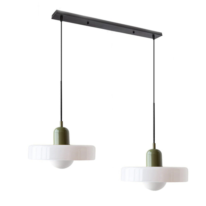 Elegancka lampa wisząca do jadalni, z dwoma kloszami, nowoczesna.