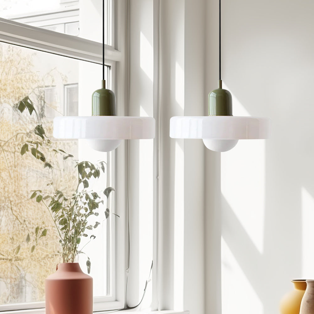 Lampa designerska podwójna, do jadalni, elegancki element.