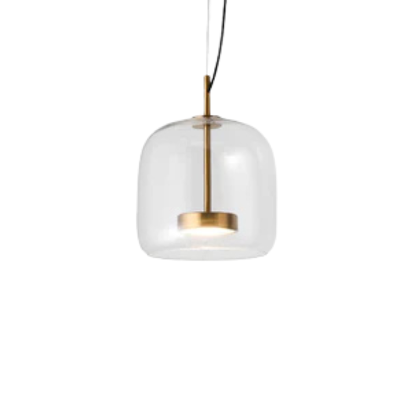 Oświetlenie jadalni: Lampa wisząca retro z bursztynowego szkła, idealna do wnętrz w stylu vintage.