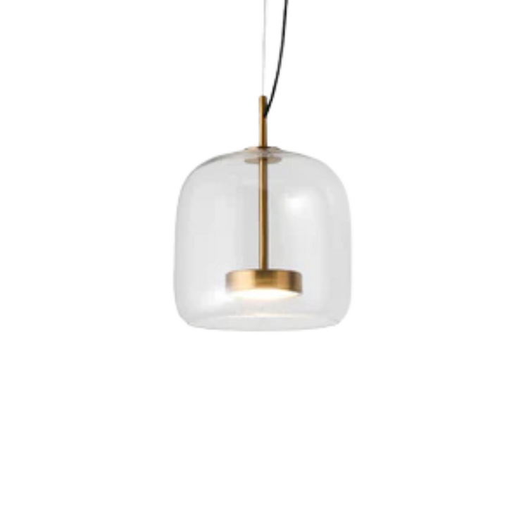 Oświetlenie jadalni: Lampa wisząca retro z bursztynowego szkła, idealna do wnętrz w stylu vintage.