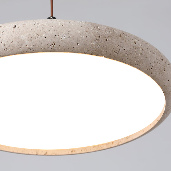 Nowoczesna lampa Siyane LED, drewno i trawertyn, unikalny akcent w sypialni. Stylowa dekoracja.