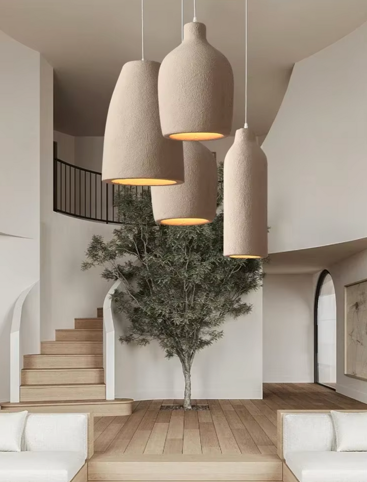 Lampa wisząca Wabi Sabi LED, organiczny design. Nowoczesne oświetlenie sufitowe do salonu, jadalni. Minimalistyczna.