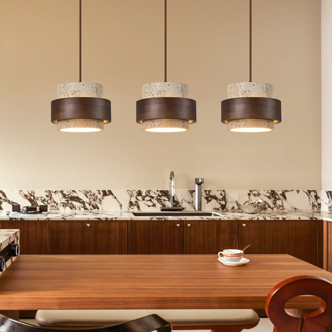 Elegancka lampa z naturalnego kamienia do zawieszenia w sypialni