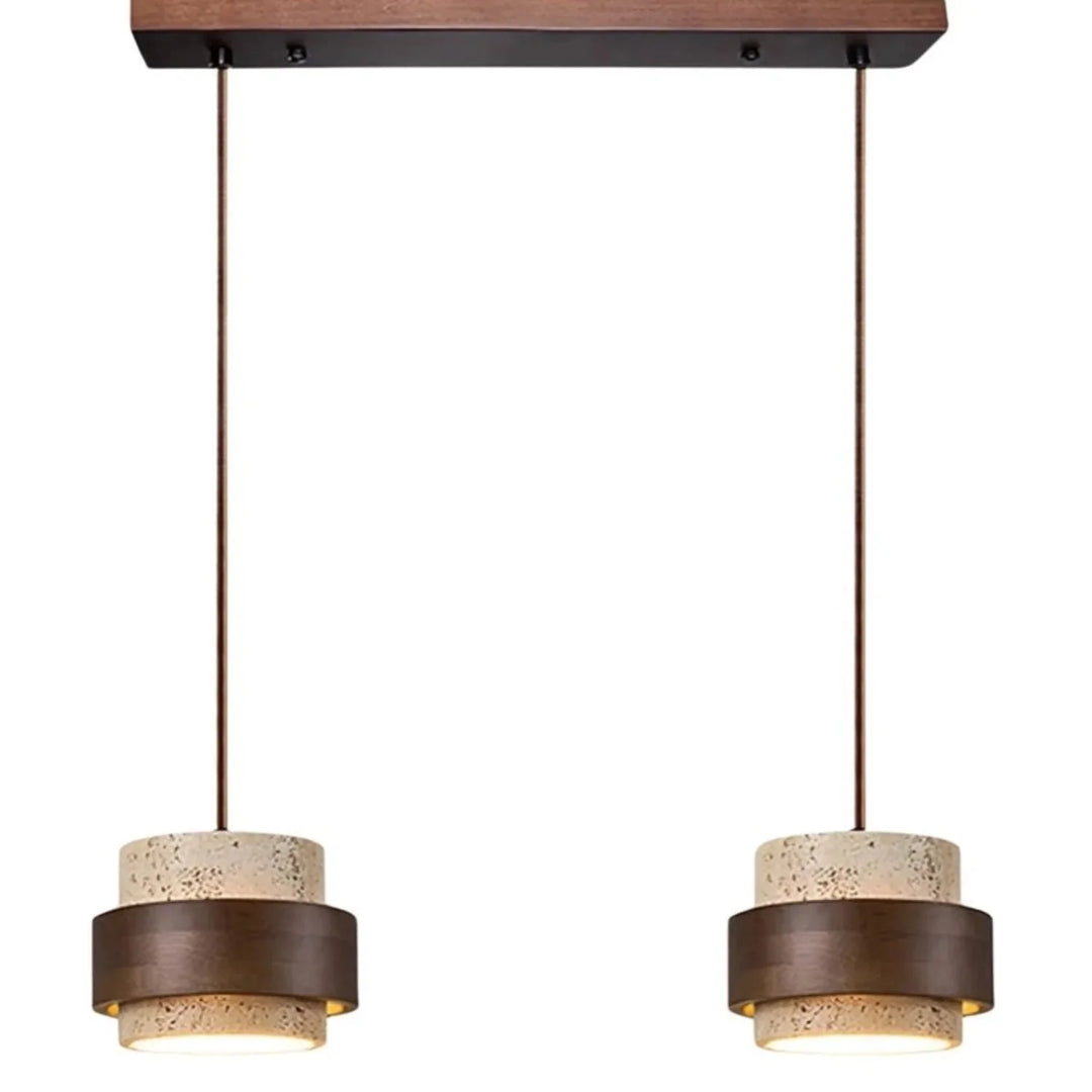 Lampa wisząca Japandi z kamiennym kloszem w aranżacji minimalistycznej