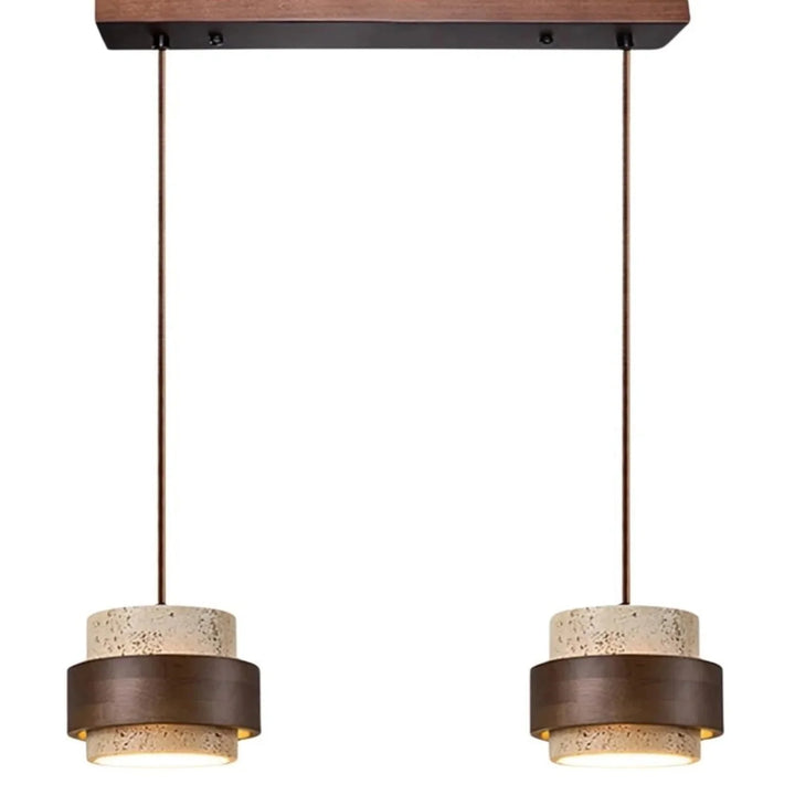 Lampa wisząca Japandi z kamiennym kloszem w aranżacji minimalistycznej
