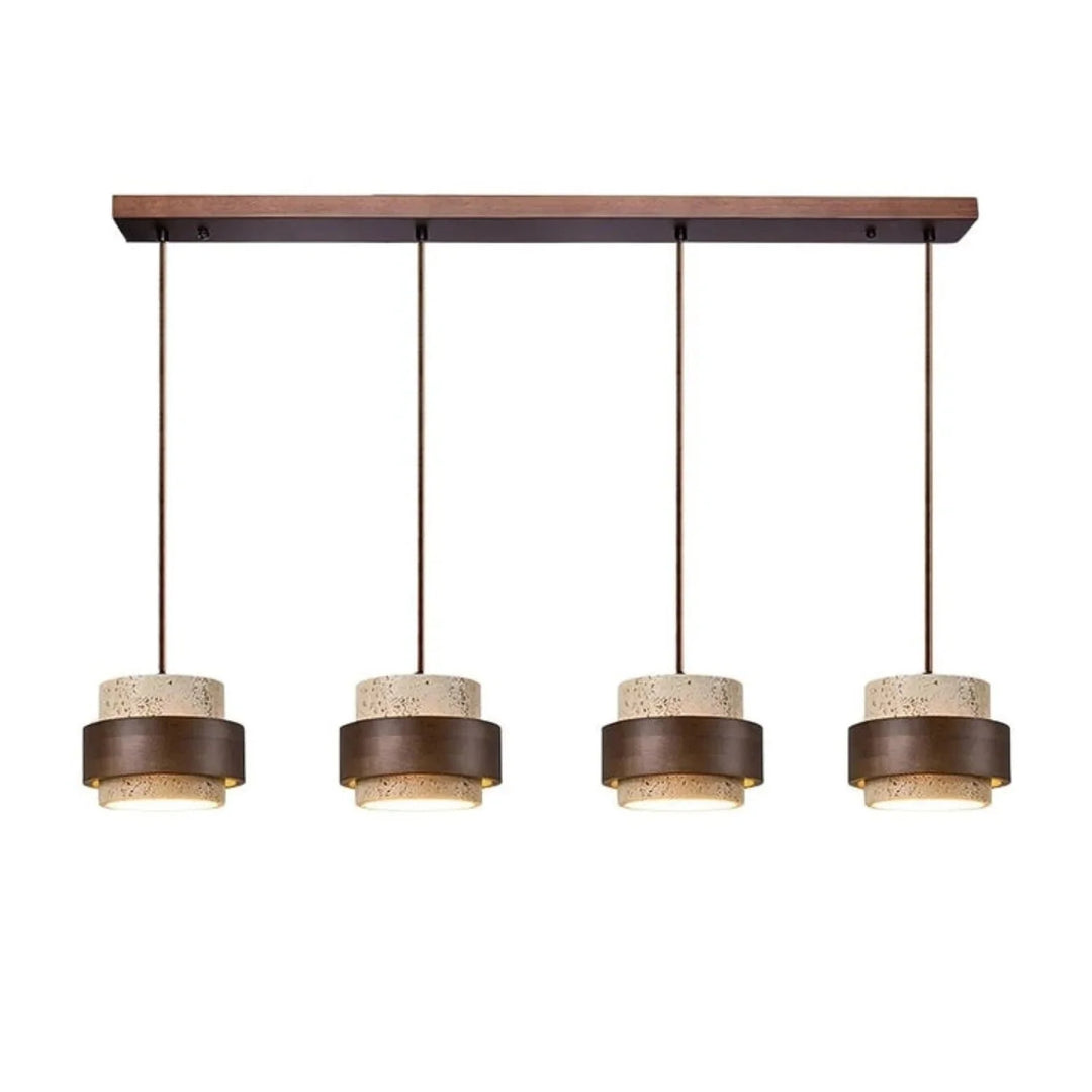 Naturalny kamień w oświetleniu – lampa wisząca Japandi do salonu