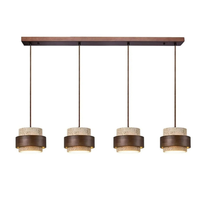 Naturalny kamień w oświetleniu – lampa wisząca Japandi do salonu