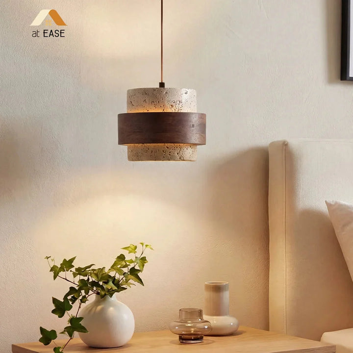 Kamienna lampa wisząca w stylu Japandi o minimalistycznym designie