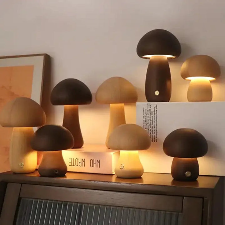 Lampka nocna LED grzybek, dotykowa, z regulowaną jasnością. Idealna do sypialni i pokoju dziecięcego.