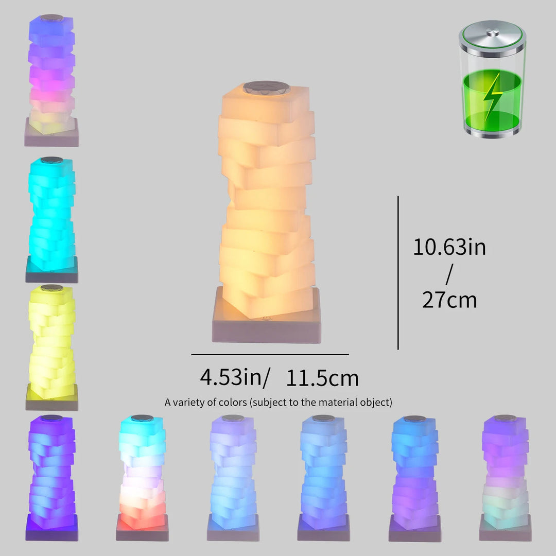 Nowoczesna lampka dotykowa LED RGB. 16 kolorów oświetlenia dekoracyjnego. Akumulatorowa, przenośna.