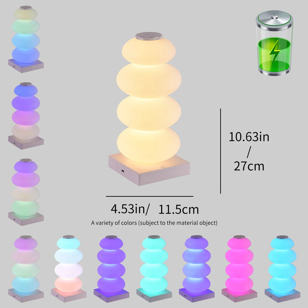 Oświetlenie dekoracyjne: lampka LED RGB z dotykowym panelem. 16 żywych kolorów, do sypialni i salonu.