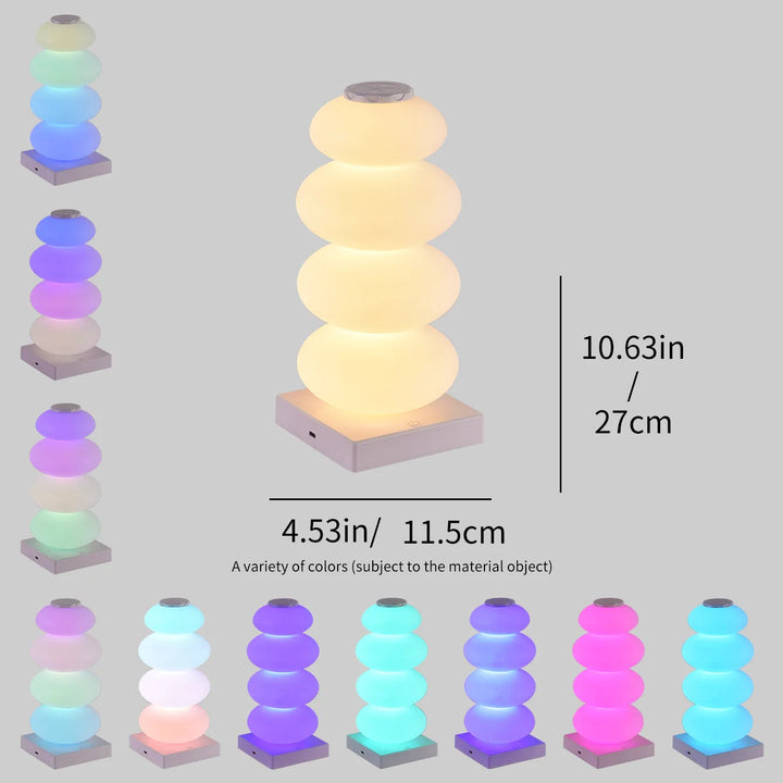 Wielofunkcyjna lampka nocna LED RGB. Akumulatorowa, 16 kolorów, dotykowe sterowanie. Idealna dekoracja.
