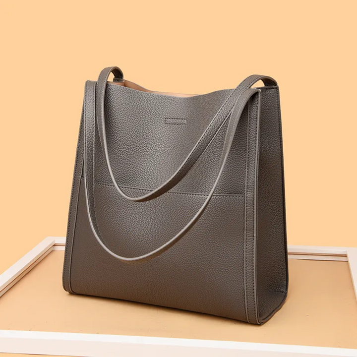 Duża czarna torebka na ramię, elegancki tote bag do pracy i na laptopa