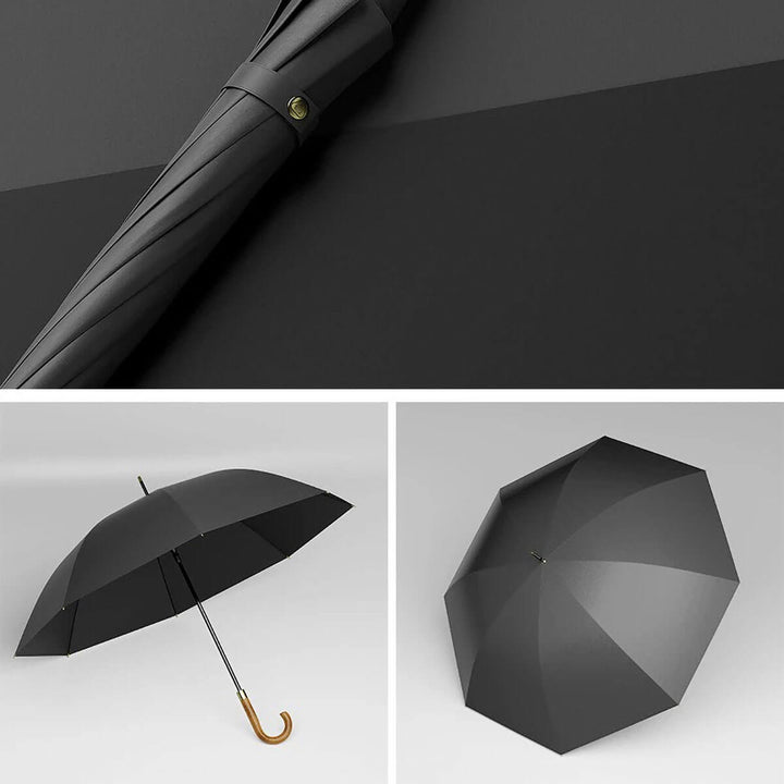 Czarny męski parasol z kolekcji eleganckich akcesoriów męskich