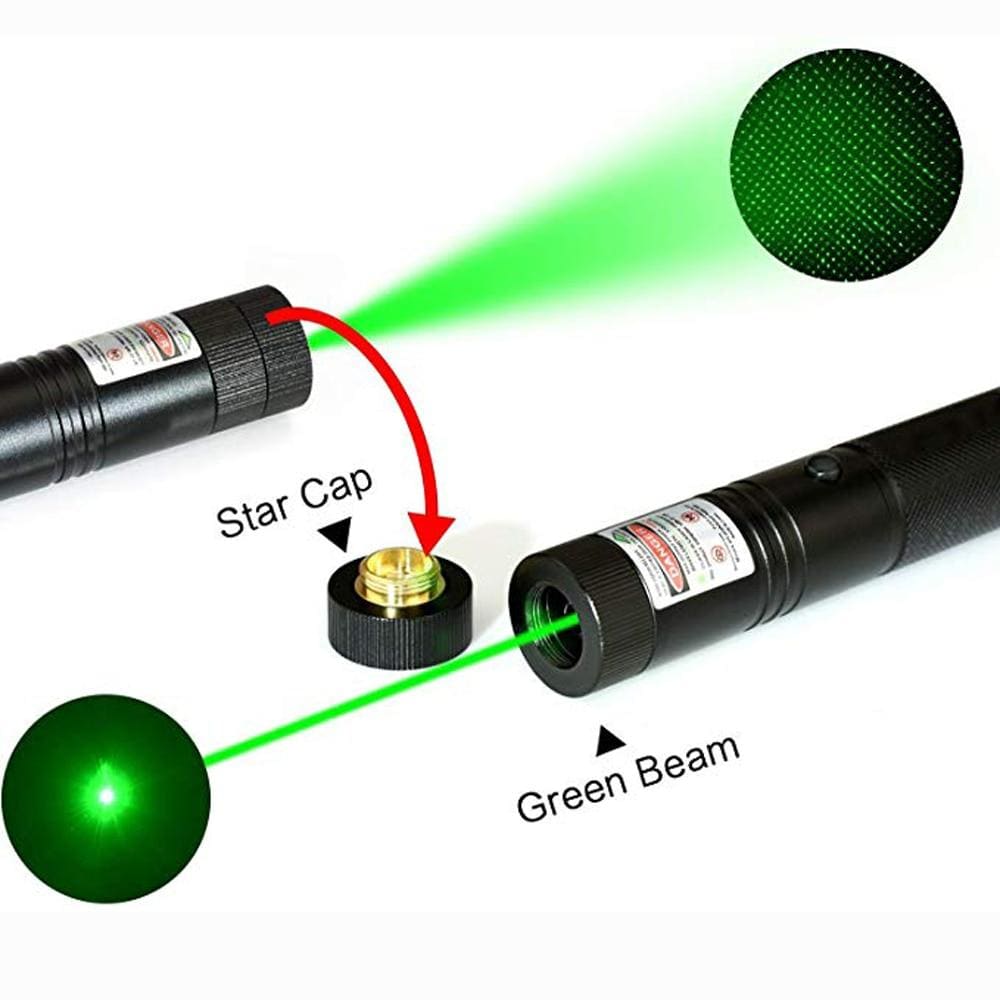 Wskaźnik laserowy 303 z widoczną wiązką światła i nakładką