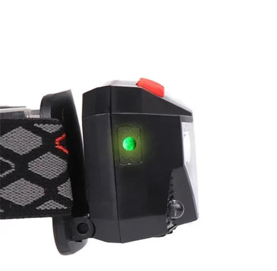 Biwakowa latarka czołowa LED USB z czujnikiem ruchu, niezbędna na kemping i outdoorowe wyprawy.