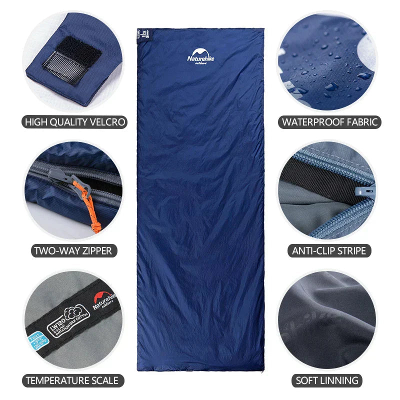 Śpiwór outdoorowy unisex, ciepły i komfortowy na kemping. Lekki i kompaktowy, doskonały do turystyki.