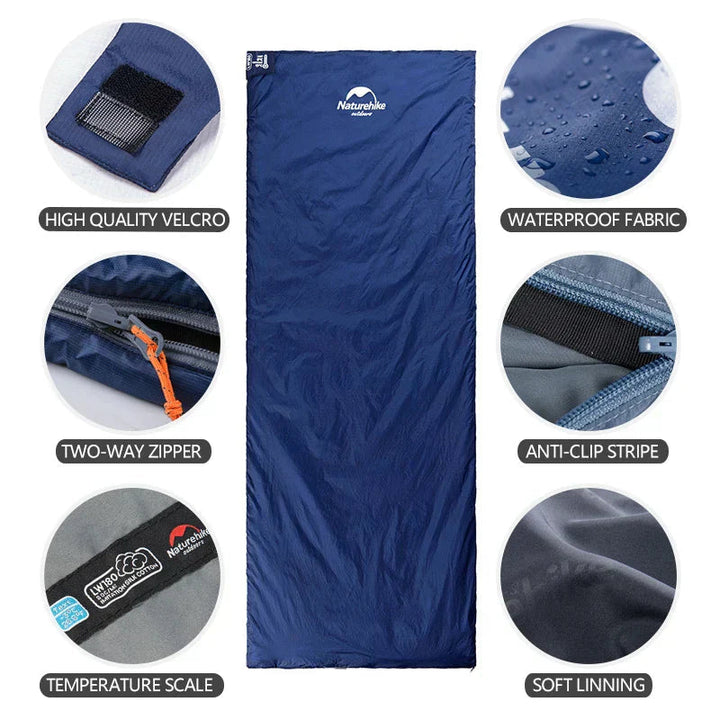 Śpiwór outdoorowy unisex, ciepły i komfortowy na kemping. Lekki i kompaktowy, doskonały do turystyki.