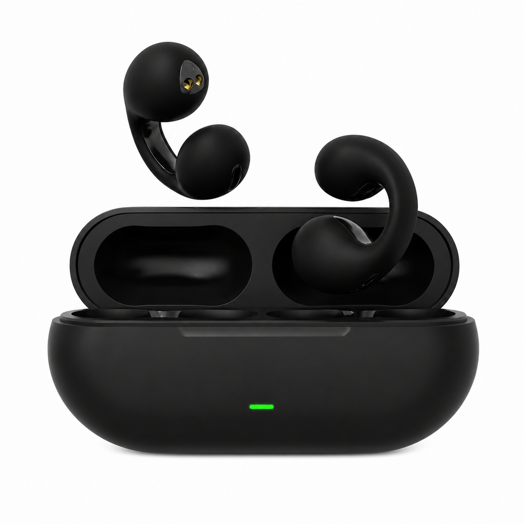 Lekkie, bezprzewodowe słuchawki sportowe z przewodnictwem kostnym. Wodoodporne, Bluetooth, idealne do treningu.