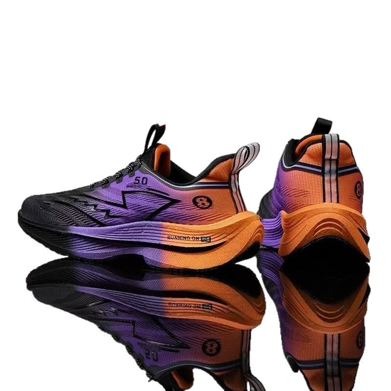 Stylowe buty do biegania męskie, wielokolorowe, zapewniające komfort i wentylację.